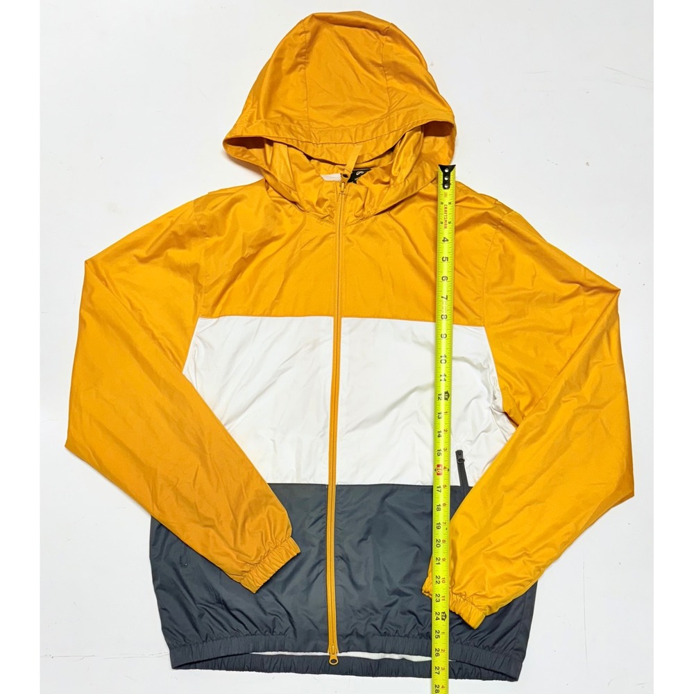 NIKE SB‎ Shield Color Block Hooded Windbreaker Jacket Men's Medium Yellow White